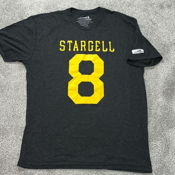 Vintage MLB Pittsburgh Pirates #8 SOFT Willie STARGELL Jersey Style T-shirt L - Picture 1 of 2